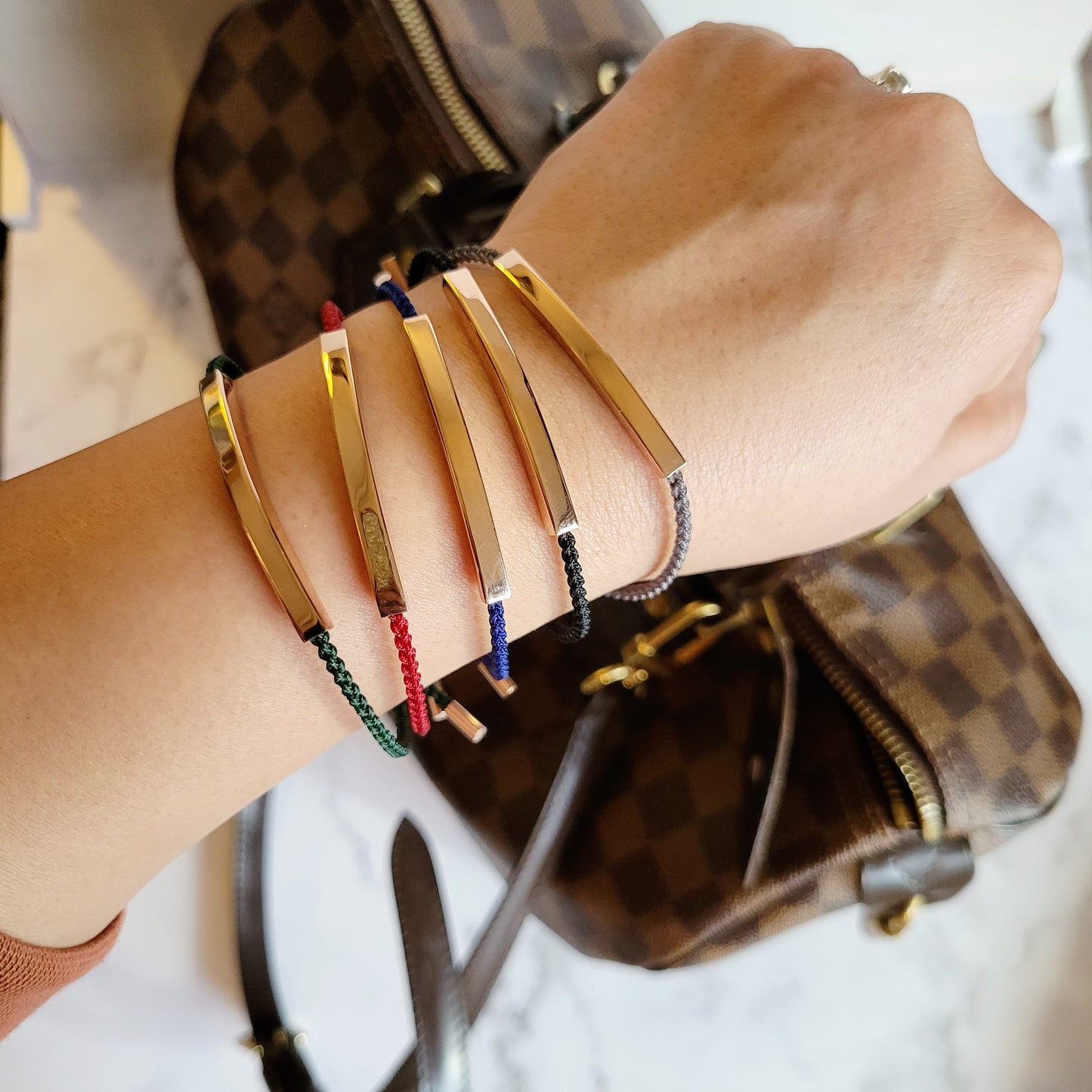 BLACK Adjustable Slim Braided Leather Bracelet