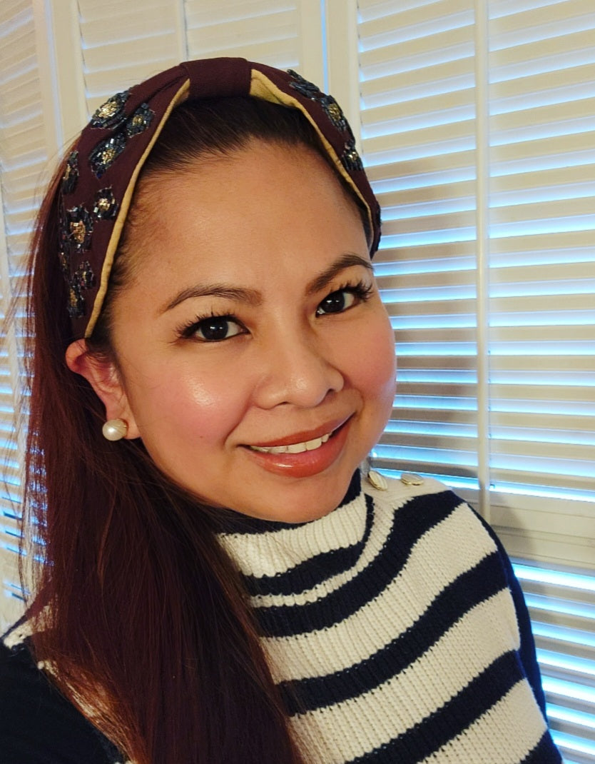 BROWN EMBELLISHED HEADBAND