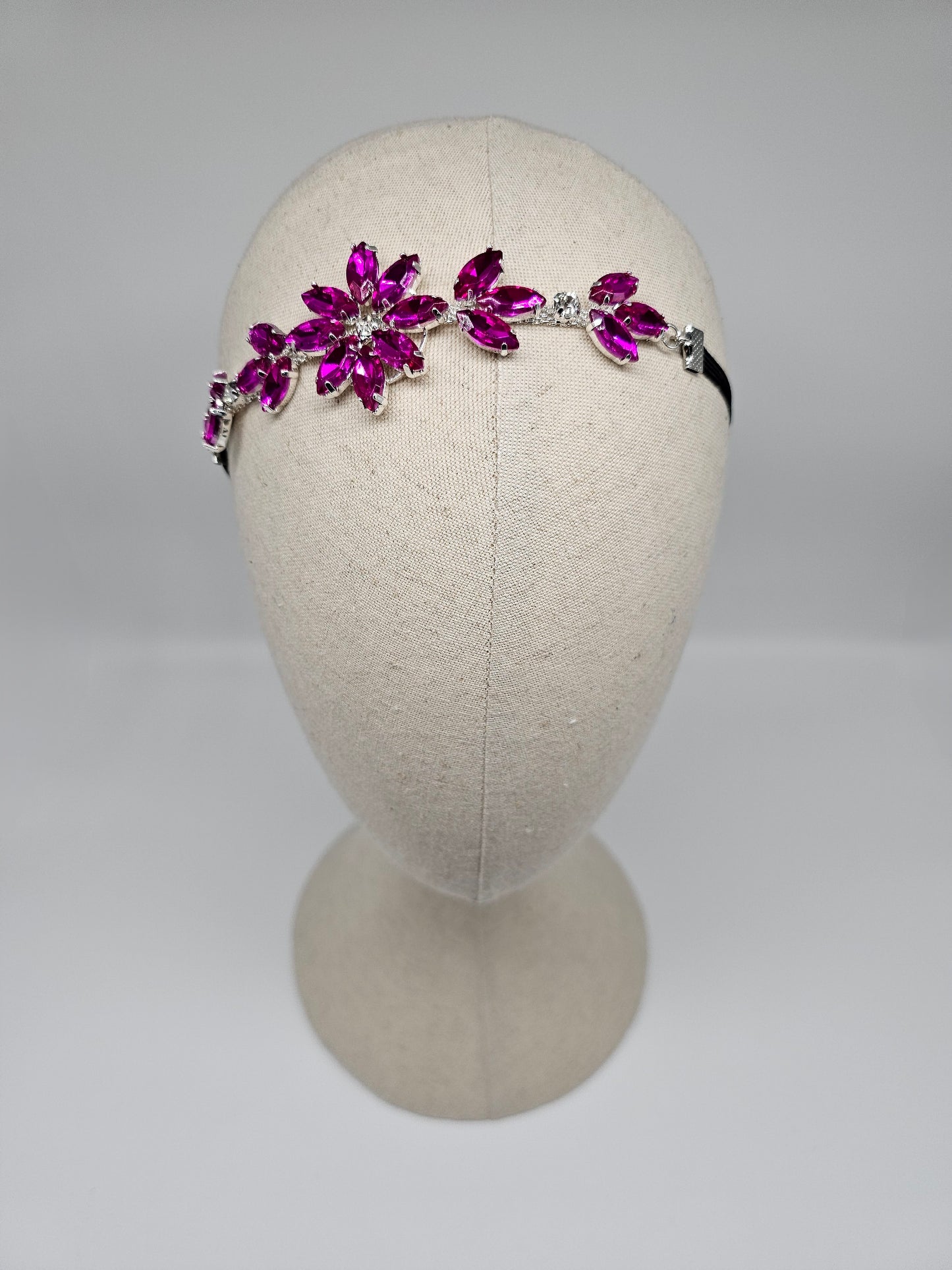 Rhinestone Adjustable Headband- Magenta