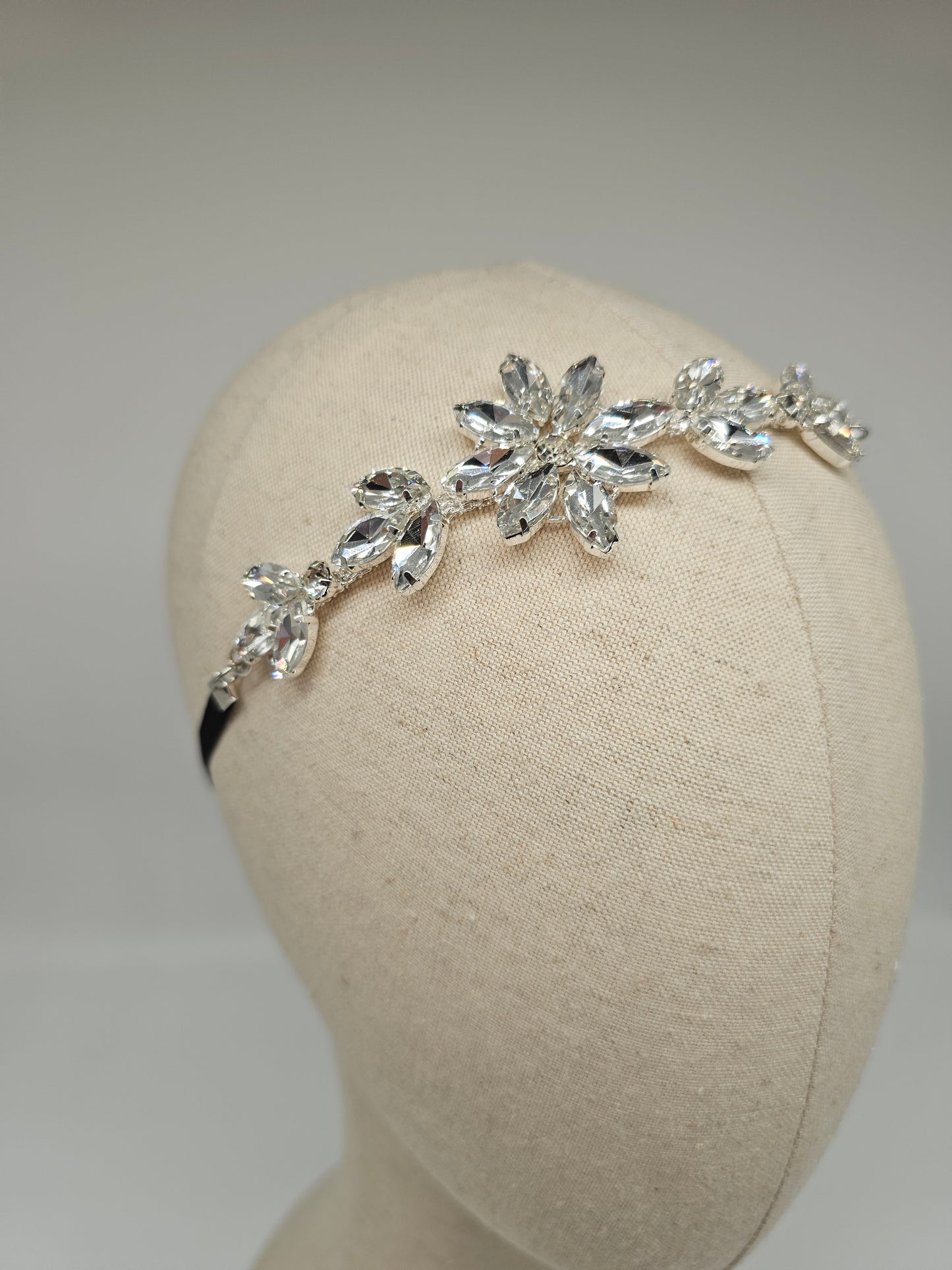 Rhinestone Adjustable Headband-Clear
