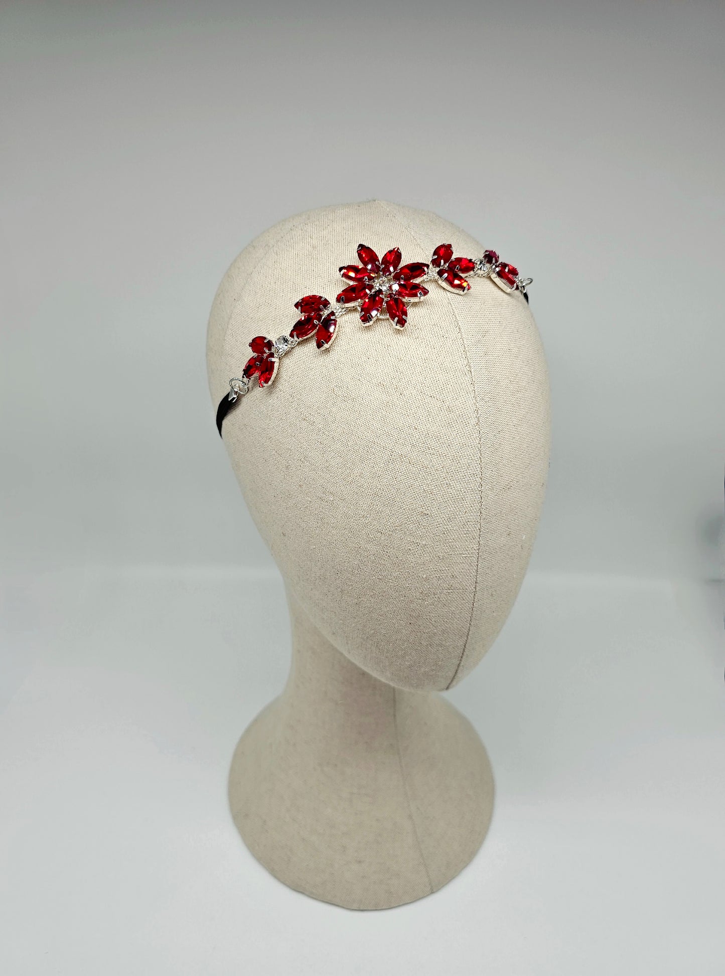 Rhinestone Adjustable Headband-Red