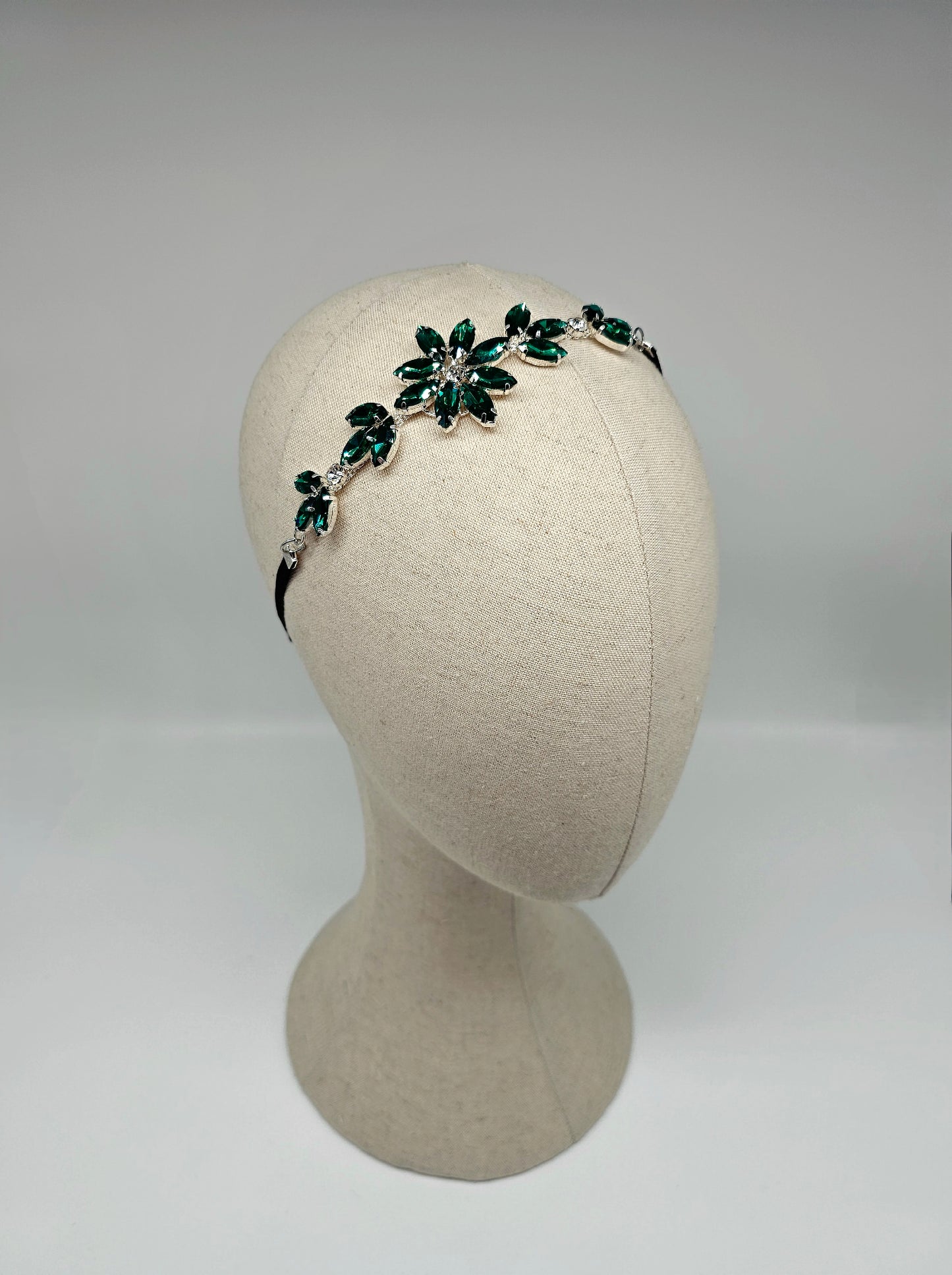 Rhinestone Adjustable Headband-Emerald