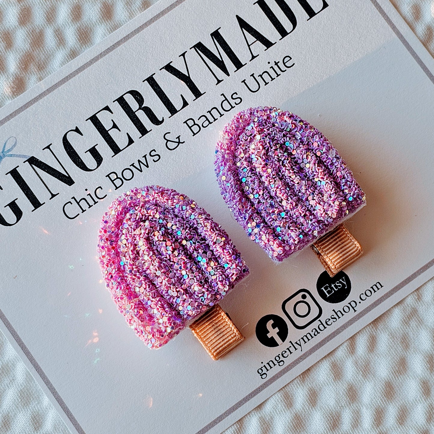 Glittery Mini Popsicle Clips