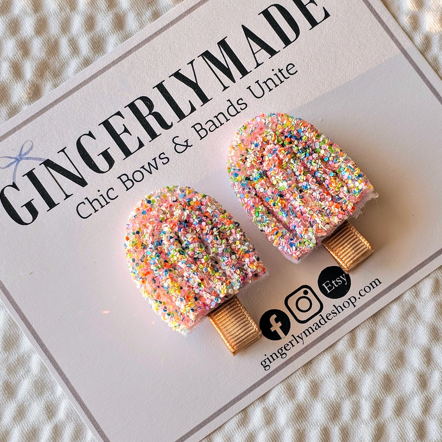 Glittery Mini Popsicle Clips