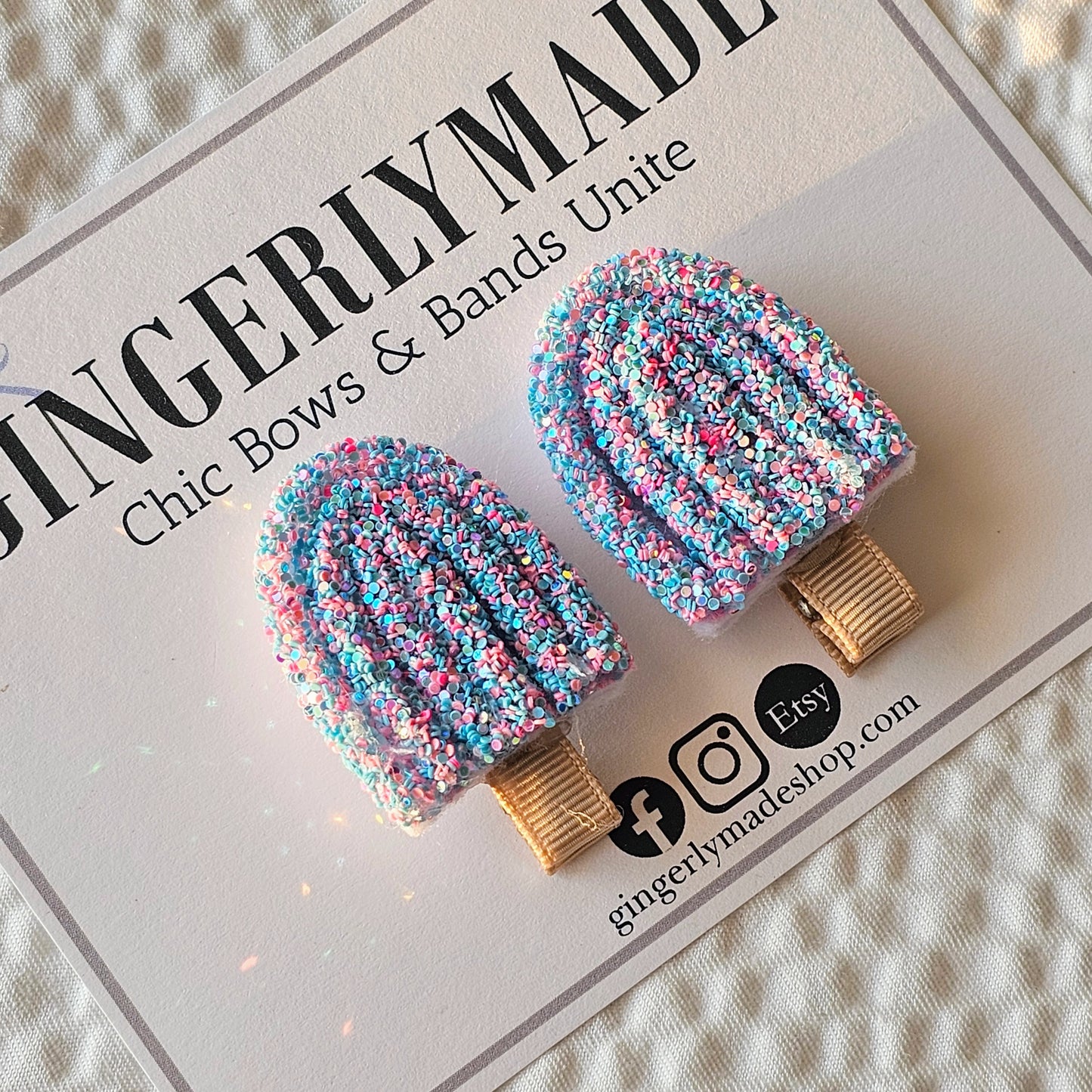 Glittery Mini Popsicle Clips