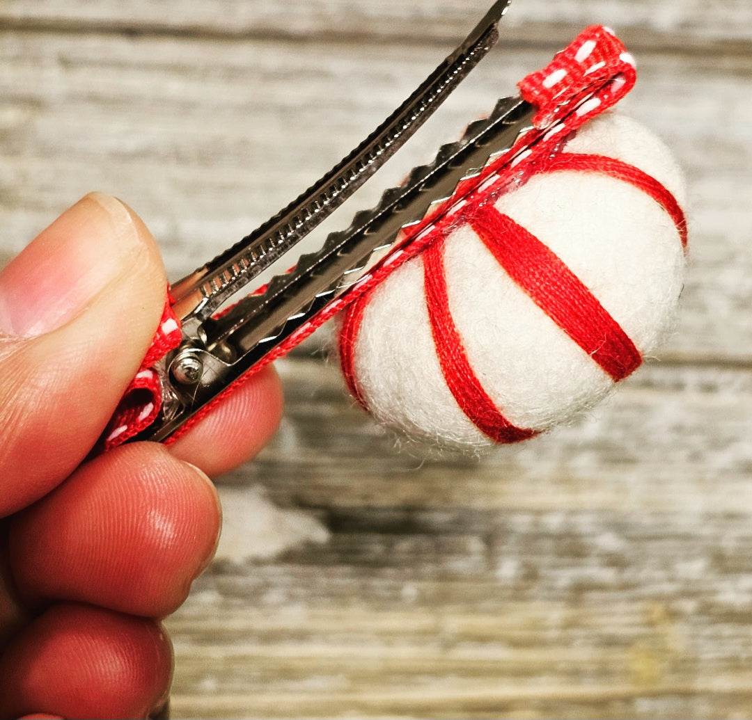 Peppermint Candy Hair Bow Clip