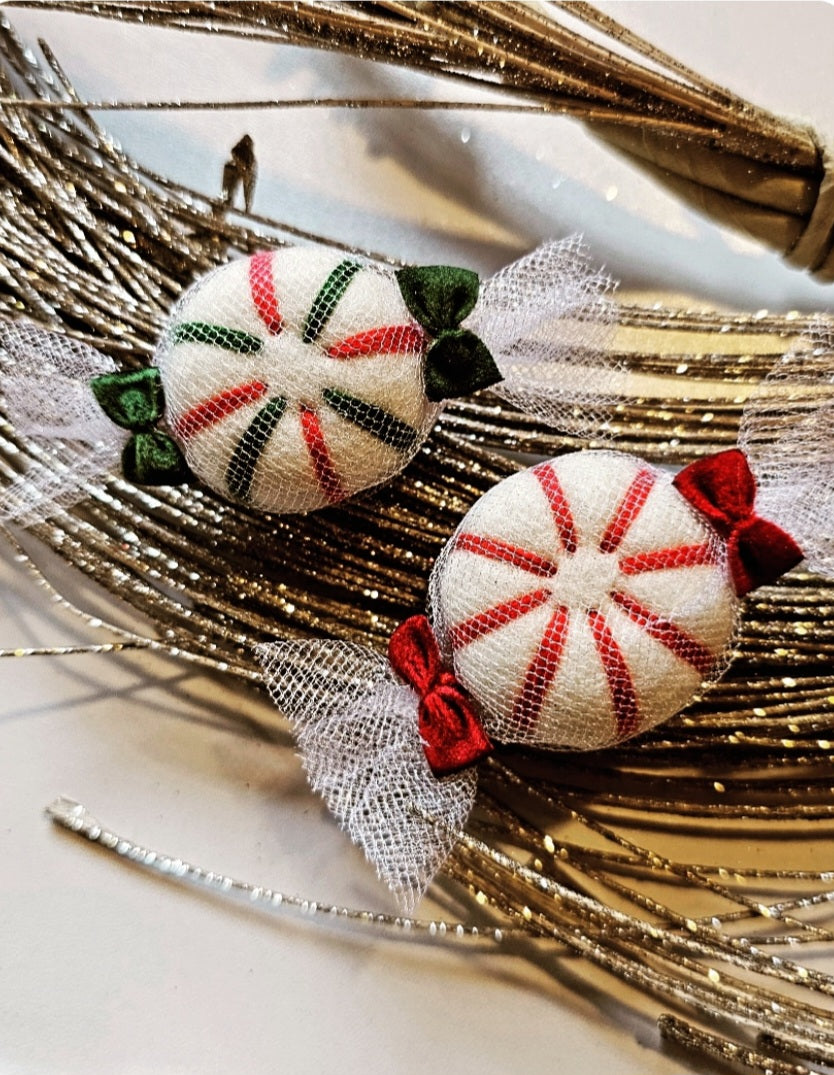 Peppermint Candy Hair Bow Clip