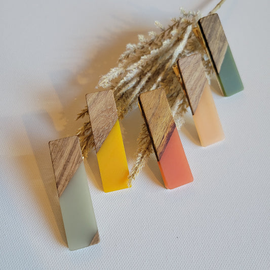 Walnut & Resin Rectangle Clip