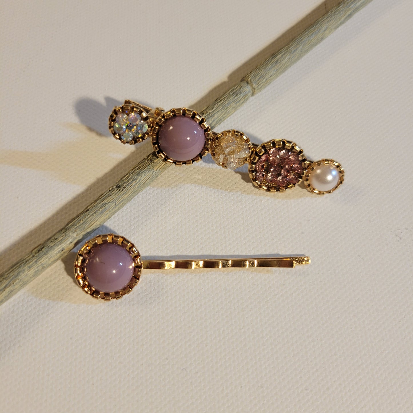Lavander Orb Crystal & Resin Hairpin