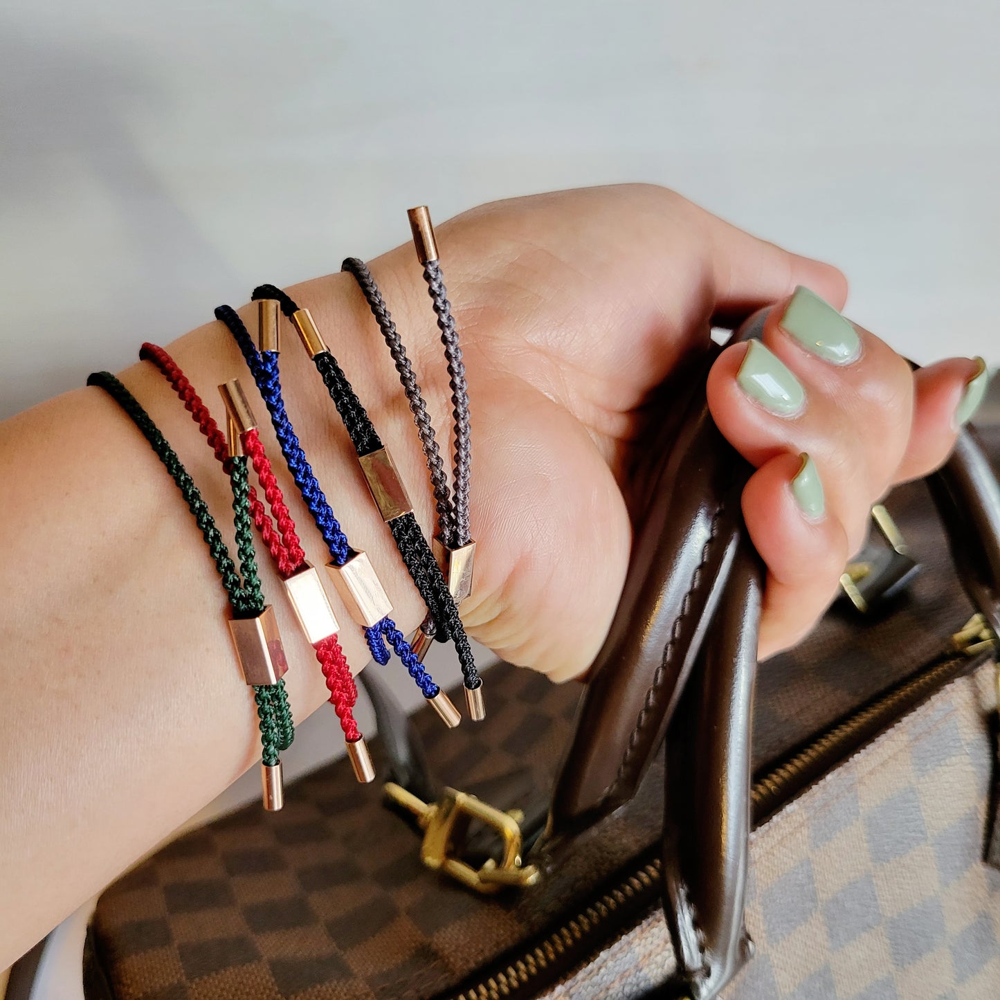 FOSSIL GREY Adjustable Slim Braided Leather Bracelet