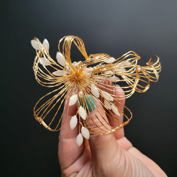Gold Floral Bridal Hair Piece