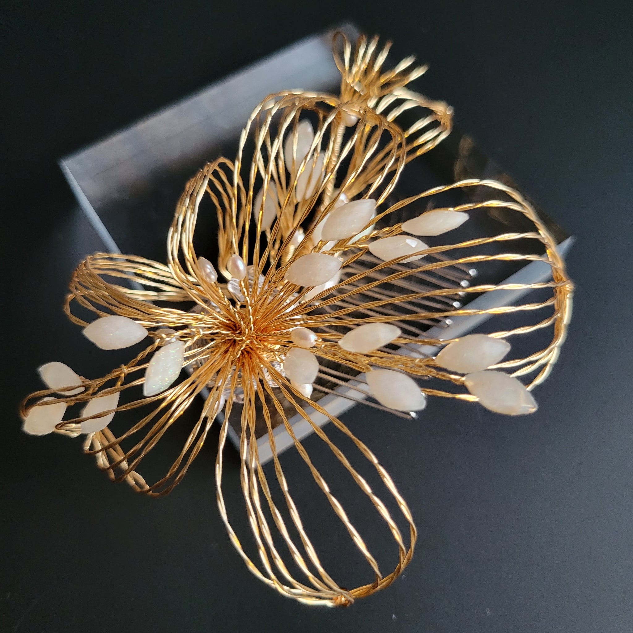 Gold Floral Bridal Hair Piece