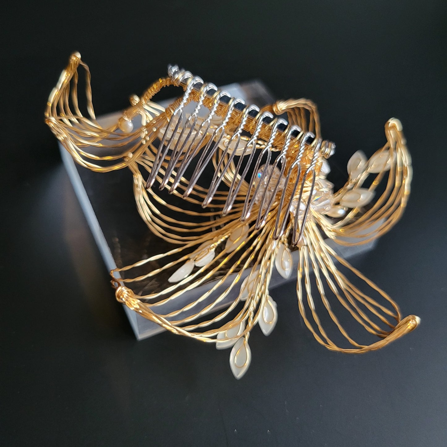 Gold Floral Bridal Hair Piece