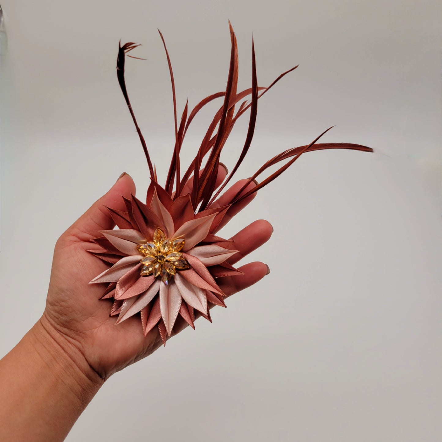 Rosy Mauve Kanzashi Brooch