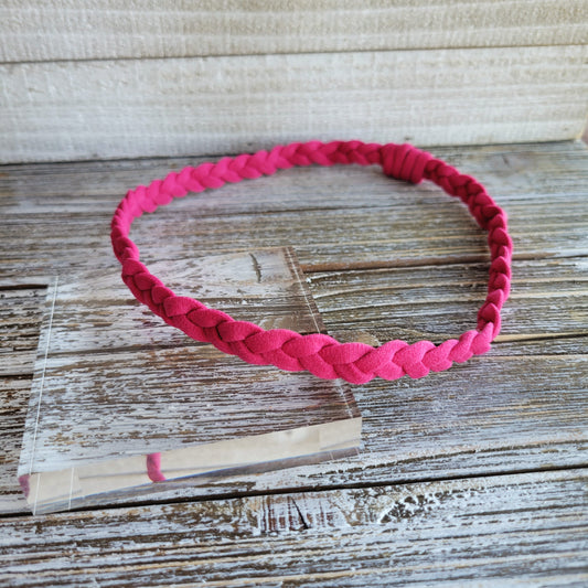 Wild Berry Pink Braided Slim Headband