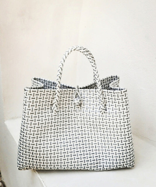 WHITE LoHLa TOTE HANDBAG